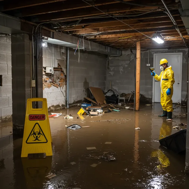 Flooded Basement Electrical Hazard in Monroeville, AL Property